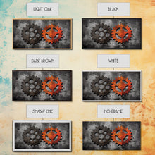 Load image into Gallery viewer, Gears Wall Art, Mechanical Design Wall Decor, Steampunk Art, Red Black, Panoramic Wall Decor, Canvas Print, Wall Art, Framed Canvas Art
