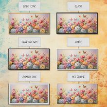 Carregar imagem no visualizador da galeria, Butterfly Wall Art, Flowers Wall Art, Colorful Fowers, Panoramic Art, Wall Art, Canvas Art, Landscape Art, Meadow Art, Botanical Art