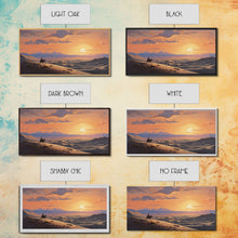 Load image into Gallery viewer, Desert Wall Art, Sunset Wall Print, Cowboy, Horse Art, Panoramic Art, Wall Art, Canvas Art, Landscape Art, Western Wall Decor, Gift For Men