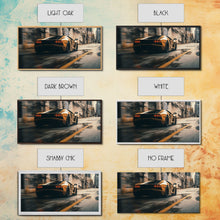 Cargar imagen en el visor de la galería, Cool Supercar Art, Framed Canvas Print, Cyberpunk Sportscar Painting, Futuristic Supercar Painting, Man Cave Decor, Gift For Him, Car Guy