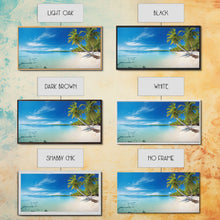 Load image into Gallery viewer, Beach Wall Art, Seashore Art, Palm Tree Wall Art, Panoramic Art, Wall Art, Canvas Art, Landscape Art, Landscape Print, Beach House Wall Art