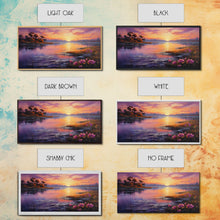 Load image into Gallery viewer, Beautiful Lake At Sunset, Framed Canvas Print, Landscape Oil Painting Print, Lakehouse Art, Lake Art, Lake House Decor, Nature Art