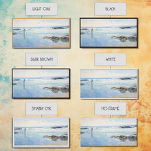 Load image into Gallery viewer, Beach Art, Framed Canvas Print, Wall Art, Woman On The Beach, Oil Painting Abstract Landscape Art, Beach House Art, Beach Painting