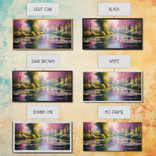 Cargar imagen en el visor de la galería, Fantasy Art, Lake Wall Print, Water Lilies Wall Art, Trees Wall Art, Panoramic Art, Wall Art, Canvas Art, Landscape Art, Long Wall Art