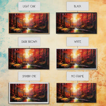 Carregar imagem no visualizador da galeria, Forest Wall Art, Autumn Art, Sunset Wall Art, Lake Art Panoramic Art, Wall Art, Canvas Art, Landscape Art, Tiny House Decor, Game Room Decor