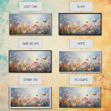 Carregar imagem no visualizador da galeria, Butterflies Wall Art, Wildflower Meadow, Panoramic Art, Wall Art, Canvas Art, Landscape Art, Spring Meadow Print, Wife Gift, Boho Wall Art