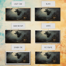 Cargar imagen en el visor de la galería, Cool Witch Art, The Flying Witch, Framed Canvas Print, Halloween Wall Art, Horror Prints, Halloween Decoration, Witch Print, Witchy Art