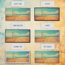 Load image into Gallery viewer, Beach Volleyball Net, Framed Canvas Print, Liminal Art, Framed Wall Decor, Beach Photography, Surf Art, Surf Print, Nautical Decor