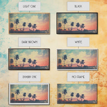 Load image into Gallery viewer, Distressed Old Photo Of Miami Beaches In the 1980s - Framed Canvas Print - Photography Print - Vaporwave Aesthetic Wall Art