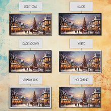 Cargar imagen en el visor de la galería, Christmas Tree In The Town Square - Winter Art - Christmas Gift Idea - Framed Canvas Print - Winter Wall Decor, Winter Print Christmas Decor