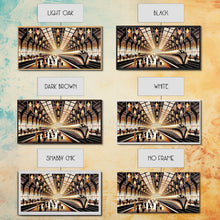 Load image into Gallery viewer, Art Deco Train Station - Retro Decor - Framed Canvas Print - Subway Art - Art Deco Pattern - Unique Retro Wall Art - Gift For Him