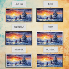 Carregar imagem no visualizador da galeria, A Christmas Day Hike - Winter Wonderland Framed Canvas Print - Christmas Decor - Christmas Oil Painting - Holiday Wall Art Painting