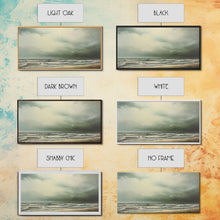 Load image into Gallery viewer, Beach Wall Art, Framed Canvas Print, Newport Beach Art, Beach House Decor, Drab and Moody / Subdued Wall Art, A Stormy Day