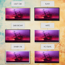 Load image into Gallery viewer, Outrun Style Ghost Ship, Abandoned Pirate Ship, ready to hang canvas print, framed art, cool unique wall decor