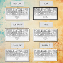 Load image into Gallery viewer, Aurora Street Map, Colorado Map, Map Print, Modern Art, Wall Art, Canvas Print, College Apartment, Colorado Wall Art, Mom Birthday Gift