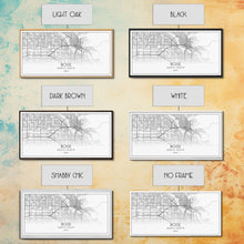 Load image into Gallery viewer, Boise Street Map, Idaho Map, Map Print, Modern Art, Wall Art, Canvas Art, Friendship Gift, Minimalist Décor, Bar Cart Décor, Rustic Home Art