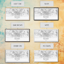 Cargar imagen en el visor de la galería, Bucharest Street Map, Romania Map, Map Print, Modern Art, Wall Art, Canvas Art, Trendy Room Décor, Thank You Gift, Wall Décor Bedroom