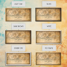 Carregar imagem no visualizador da galeria, Fort Worth map print poster or framed canvas, Texas map print poster canvas, Fort Worth city map print poster canvas, Panther City