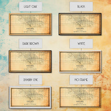 Load image into Gallery viewer, Distressed Fresno California Map, Framed Canvas Print Or Poster, California Map Print, Freso City Wall Art Map Print, Rustic Map Art