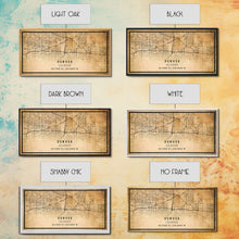 Load image into Gallery viewer, Denver map print poster canvas, Colorado map print poster canvas, Denver city map print poster canvas, framed road map art, office decor