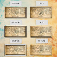 Load image into Gallery viewer, Dallas Map Canvas Print, Texas Map Print, Texas Wall Art, Dallas Map Poster, US, USA Maps, Dallas Maps, Map Gifts, Large Framed Map Print