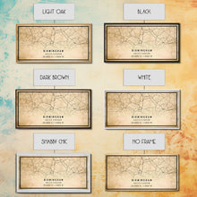 Load image into Gallery viewer, Birmingham UK map print poster or framed canvas, England map print poster canvas, UK city map print poster canvas, Vintage Travel Art