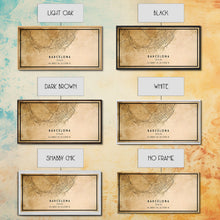 Load image into Gallery viewer, Barcelona Spain map print poster or framed canvas, Barcelona map print poster canvas, Spain city map print poster canvas, Vintage Travel Art