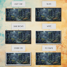 Load image into Gallery viewer, Creepy Victorian Hedge Maze, Haunted Cemetary Framed Canvas Print, Spooky Season Wall Art