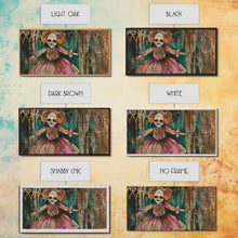 Load image into Gallery viewer, Creepy Doll Wall Art, Framed Canvas Print, Spooky Season Spooky Vibes Wall Art, Halloween Decor