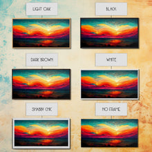 Load image into Gallery viewer, Beautiful sunset canvas print, canvas art, ink painting style, abstract sunset wall art, cool wall art