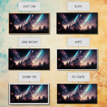 Carregar imagem no visualizador da galeria, Aurora Borealis Landscape Canvas Print, Mountains of Norway, cool wall art, unique wall art, mountain landscape wall art, space and stars