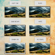 Carregar imagem no visualizador da galeria, A Thunderstorm at night over the lake, canvas print, rain storm over a lake, cool wall art, unique wall art, ready to hang canvas