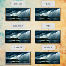 Carregar imagem no visualizador da galeria, Foggy night rainstorm over the lake canvas print, nature and landscape wall art, ready to hang, cool wall art