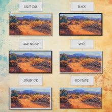 Carregar imagem no visualizador da galeria, Adorable cows at a red barn in the countryside, Framed Canvas Print, great for rustic living room, farmhouse wall decor art