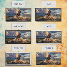 Load image into Gallery viewer, Colorful Desert Landscape with Tree Under Starry Sky, Stunning Framed Canvas Print, Living Room Art, Bedroom Decor, Southwestern Wall Art