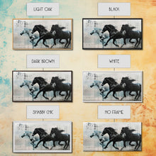 Carregar imagem no visualizador da galeria, Galloping Horses in Monochrome Abstract Landscape, Perfect Wall Art, Framed Canvas Print for Living Room or Bedroom Decor, Equestrian Art