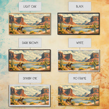 Load image into Gallery viewer, Cowboy in Monument Valley Landscape, Framed Canvas Print for Rustic Living Room Decor, Western Art for Bedroom and Home Decoration