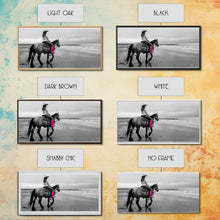 Carregar imagem no visualizador da galeria, Framed Canvas Print of Highland Cow in Winter Hat, Fun and Quirky Wall Art for Living Room or Bedroom, Unique Decor