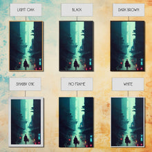 Load image into Gallery viewer, Cyberpunk Tokyo, 80s style retro-futurism, blade runner inspired art, ready to hang framed canvas print wall decor