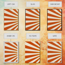 Load image into Gallery viewer, Boho Horizontal Sun Print, 3 Piece Art, Triptych Wall Art, Framed Canvas Prints, Yellow Sun Poster, Sunrise Wall Art, Boho Nursery Prints