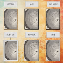 Load image into Gallery viewer, Boho Framed Canvas Wall Art Set, Wood Tree Rings Abstract Illustrations Prints Modern Art, Minimalist Neutral Boho Decor, Charcoal Sketch
