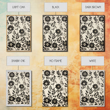 Load image into Gallery viewer, Black and White Floral Print, 3 Piece Framed Canvas Art, Boho Rustic Farmhouse Decor, Living Room Art, Minimalist Wall Art