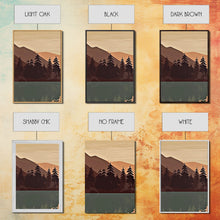 Load image into Gallery viewer, Boho Wall Art Prints, 3 Panel Canvas Art, Pacific Northwest Sunset, Boho Wall Art Set Minimalist Modern Mid Century Abstract Forest Wall Art