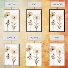 Load image into Gallery viewer, Boho Style Minimalist Farmhouse 3 Piece Wall Art, White Background Wildflowers, Botanical Floral Art, Rustic Chic Decor
