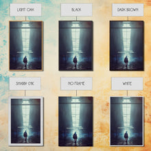 Load image into Gallery viewer, Cyberpunk Android In An Abandoned City, Dystopian Post Apocalyptic Art, Framed Canvas Print, Ready To Hang Framed Wall Art, Living Room