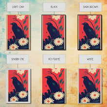 Load image into Gallery viewer, Crow Portrait, surrealist bird art, Framed Canvas Print, Ready To Hang Framed Wall Art, Living Room Decor