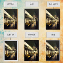 Load image into Gallery viewer, Still life on a subway, train art, framed canvas print