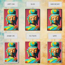 Cargar imagen en el visor de la galería, Colorful rainbow Buddha, framed canvas print zen wall art