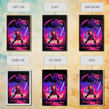 Carregar imagem no visualizador da galeria, Tabletop RPG art, vaporwave neon aesthetic, Barbarian art, framed canvas print