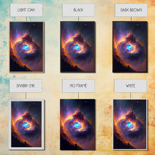 Cargar imagen en el visor de la galería, Colorful Nebula in Deep Space, Framed canvas print, retrowave watercolor space art